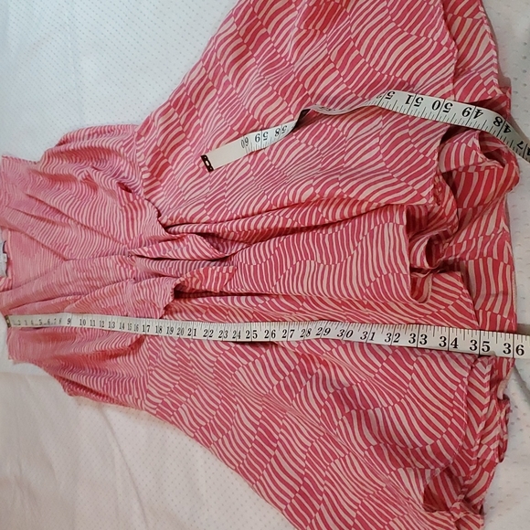 AMANDA UPRICHARD Junior Red/White Wavy Stripe Front Tie Silk Dress-EUC-Sz SP - Picture 11 of 12